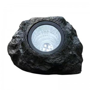 Outdoor led rocky lamp 4 led solar landscape stone garden lawn light