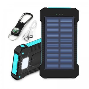 Solar Power Bank Dual USB Power Bank 20000mAh Waterproof Battery Charger External Portable Solar Panel with LED Light