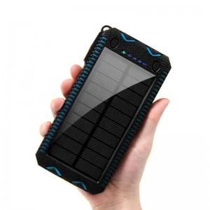 Waterproof solar charger battery bank solar power bank 10000 mah powerbank portable with lumen led outdoor flood light